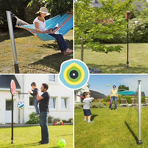 GARD & ROCK - Aluminium ANCHORING BASE, flush with the ground - Suitable for screwing or concrete sealing on any type of ground - Quick Fixation