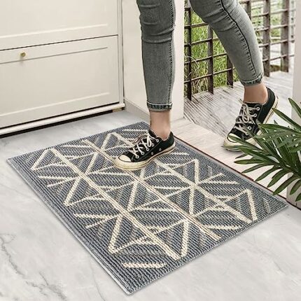YOKUPOTAC Door Mats Indoor, 50 x 80 cm Doormats Non Slip, Dirt Trapper Doormat for Front Door, Heavy Duty Dog Door Mat Washable, Low-Profile Abso