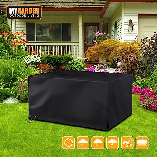 Guilty Gadgets Large Waterproof Garden Patio Outdoor Rattan Table Chair Furniture Cover Polyester Sheet - 170x94x70cm