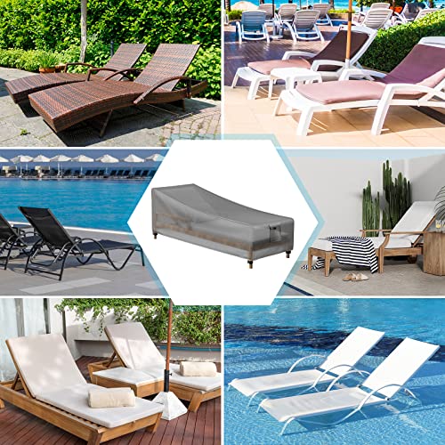 Mrrihand Garden Sunbed Covers Waterproof 200x75x40/70cm with Air Vent, Heavy Duty 600D Outdoor Sunbed Cover with PU Coating, 4 Buckles and Drawst