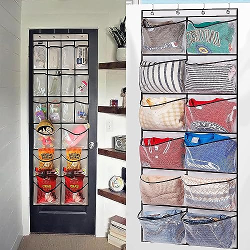 ramoni 1 Pcs 24 Mesh Over The Door Organiser, Pockets Storage hanger, Hanging Shoe Organiser, Hanging Organiser Over the Door, Gadget Storage for