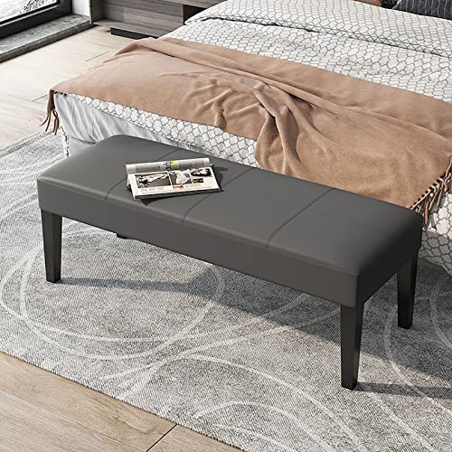 shoe storage bench ottoman Storage Benches Modern Pu Leather Bed Bench,Upholstered Entryway Shoe Bench,Rectangule Footrest Stool With Wood Legs,L