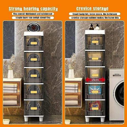 Narrow Dresser Storage Tower Stand, Bathroom Storage Cabinet Organizer, Bathroom Floor Cabinet Storage Cabinet with Drawers, Drawer Storage Tower