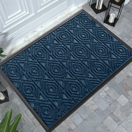 Yimobra Front Door Mats, Heavy Entry Outdoor Indoor Mats, Durable Natural Rubber, Non Slip Backing, Low Profile, Ultra Absorbent Easy Clean,Patio