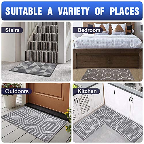 OLANLY Entrance Doormat,Non-Slip Indoor Floor Mat Low-Profile Shoes Resist Dirt Mat,Easy Clean Absorbent Water Door Mat for Home,Office, Kitchen(