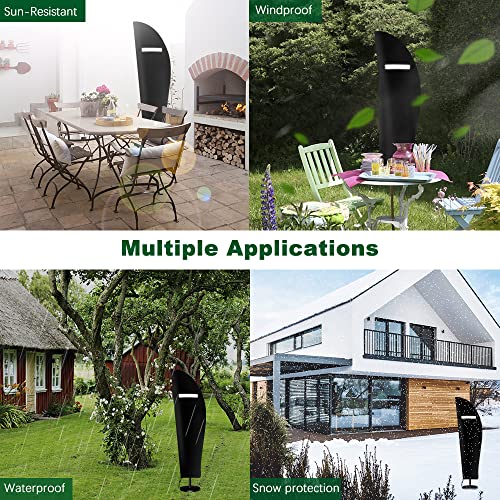 Parasol Cover Waterproof Cantilever Parasol Protective Cover 420D Outdoor Umbrella Cover for 2 to 4m Oxford Fabric Garden Outdoor Umbrella (280 x