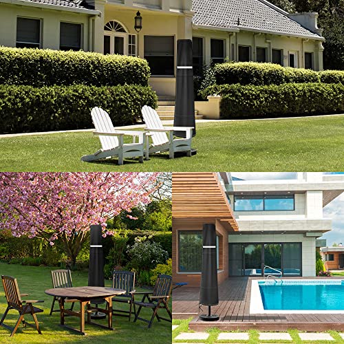 OZYAN Parasol Cover Patio Umbrella Covers,Waterproof Windproof ,Anti-UV with Zip ,210D Oxford Fabric Garden Parasol Cover for 9ft to 11ft Garden