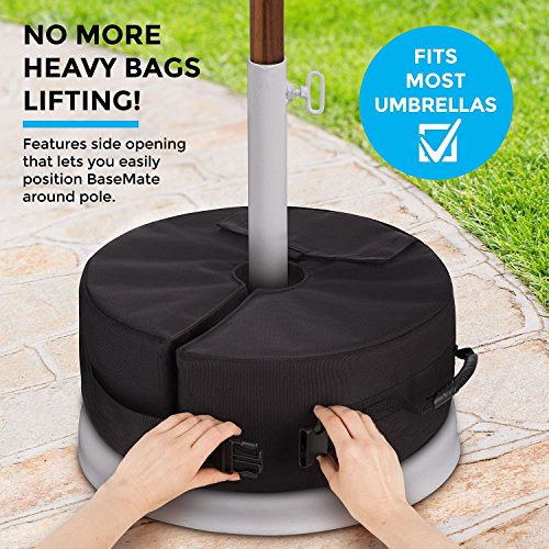 LYXIHAP 18" Round Detachable Umbrella Base Weight Bag, Umbrella Weights with Large Openning and 2 Handle for Patio Beach Outdoor Cantilever or Fl