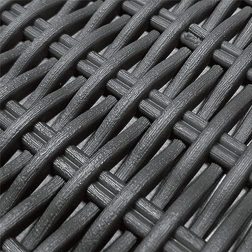 Rattan Indoor/Outdoor Coffee Table - Graphite Garden Furniture | with Soft Round Plastic wicker effect | Versatile, Durable, and Low Maintenance