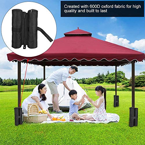 Nicoone Gazebo Weights Bags, Sand Bags Leg Weights for Pop up Canopy Tent, Patio Umbrella, Outdoor Furniture, Green (Bags Only, Sand Excluded)