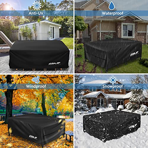 Ezilif Garden Furniture Covers Waterproof, 200x160x74cm Garden Furniture Covers, 420D Oxford Outdoor Furniture Covers Waterproof, UV-Anti & Windp