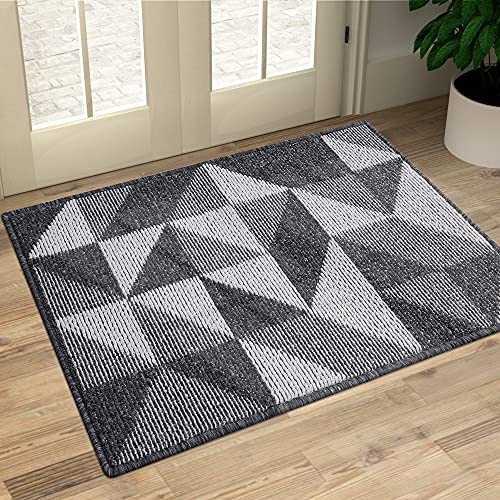 OLANLY Indoor Door Mat, 32x48, Non-Slip Absorbent Resist Dirt Entrance Rug, Machine Washable Low-Profile Inside Entry Door Rugs for Entryway, Nav