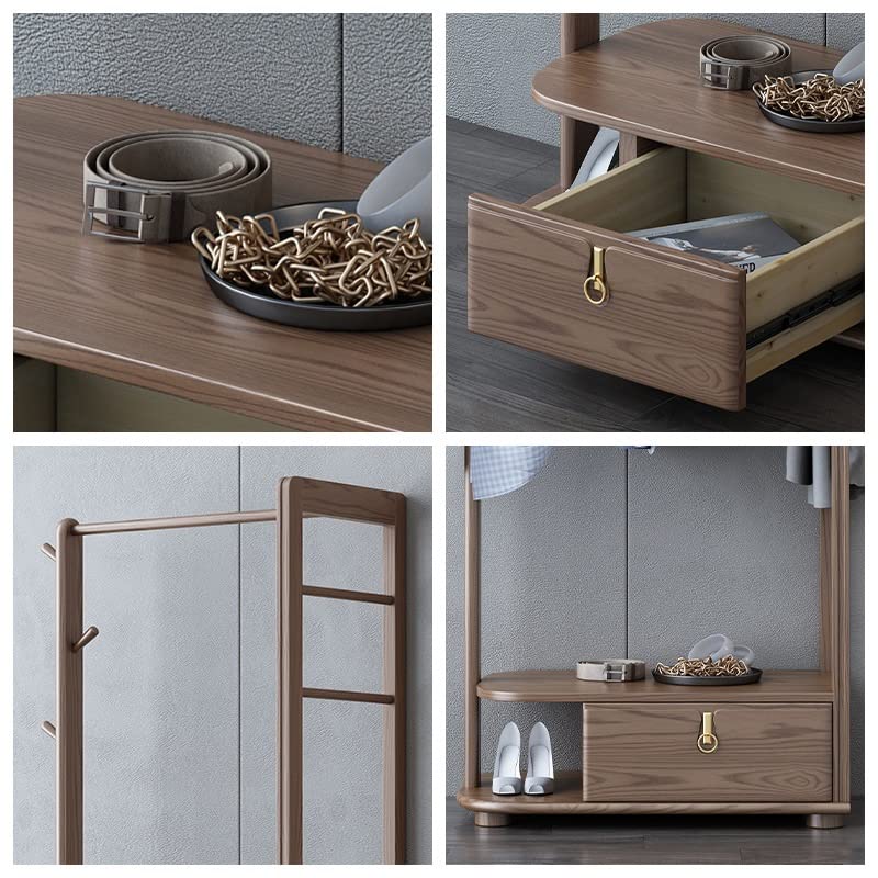 maozi Wooden Coating Hanger Shoe Standing Coat Racks Clothes Entrance Foot Racks Hall Space Saving Furniture