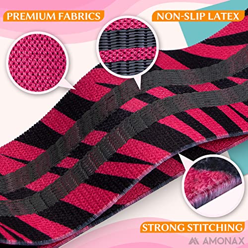 Amonax Fabric Resistance Bands Women, Glute Bands Female for Booty, Bands for Squat Exercise, Elastic Resistant Bands as Weight Loss Workout Equi