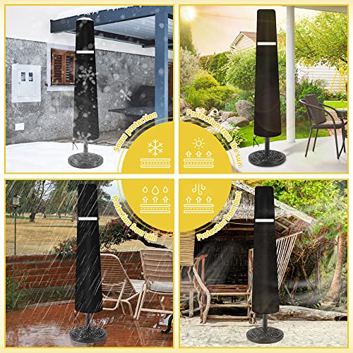 Garden Parasol Cover for Garden Umbrella Covers with Waterproof Zipper and Drawstring Cord at Bottom, Outdoor Protector for 7ft to 10ft Outdoor P