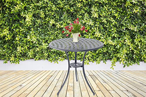 Homeology OSHOWA Garden & Patio Grey Cast Aluminium Bistro Table