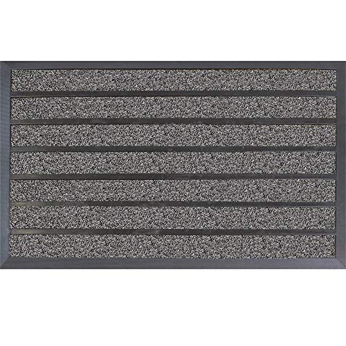 JVL Dirt Stopper Pro Rectangular Scraper Entrance Door Mat, Grey, 45 x 75 cm