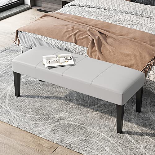 shoe storage bench ottoman Storage Benches Modern Pu Leather Bed Bench,Upholstered Entryway Shoe Bench,Rectangule Footrest Stool With Wood Legs,L