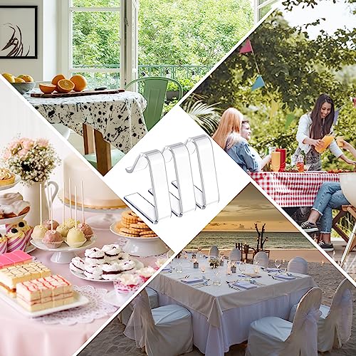 FRIUSATE 20Pcs Plastic Tablecloth Clips Transparent Table Cloth Clip Clear Tablecloth Weight for Outdoor Picnic Tables Table Cloth Holder Table C
