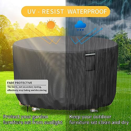 RICHIE Garden Furniture Covers Waterproof Garden Outdoor Table Cover 250x90cm, Heavy Duty 600D Oxford PVC Breathable Coating for Furniture Sets P