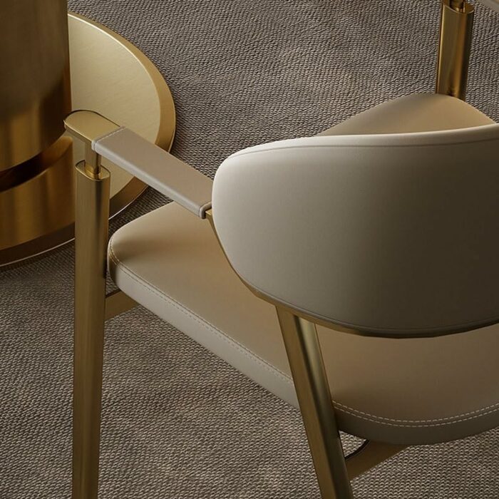WALNUT Metal Chairs Dining Room Comfortable Armrests Relaxing Chair Adults Furniture