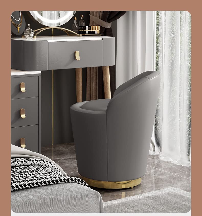 maozi Small Single Leather Sofa 360° Rotate Bedroom Dressing Vanity Chair Manicure Salon Swivel Chairs Living Room Dinning (Color : 3-pack, Size