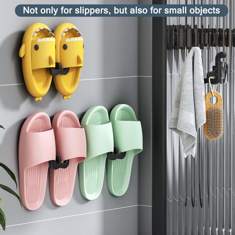 Braleto 10 Pcs Slipper holder, Wall Mounted Door Slippers Organizer Self Adhesive Slipper holder Multifunctional Slippers Organizer for Bathroom