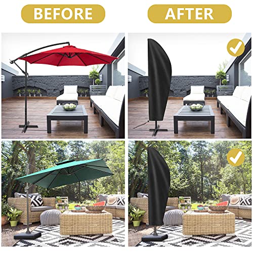 Emwel 205cm high Parasol Cover, Oxford Fabric Waterproof Parasol Cantilever Umbrella Cover with Zipper Garden Outdoor Umbrella - Black