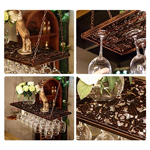 Stylish Simplicity Wine Rack Retro Metal Simple Style Iron Chain Creative Display Storage Floating Wine Rack Household Goblet Rack - Restaurant K