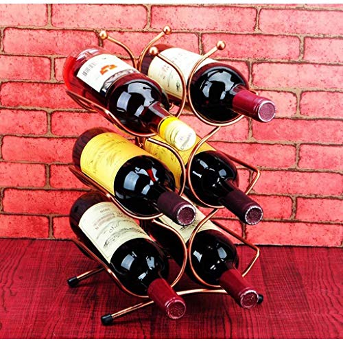 KXDCZ Iron Wine Rack- Tabletop Wine Racks Wrought Iron 6 Bottles Wine Rack Kitchen Cabinet Rack Stackable Wine Bottle Rack,Bar Wine Tools