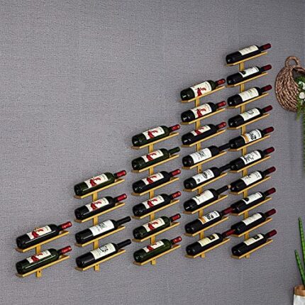 EMISOO Wine Rack Wall Mounted - Wall-Mounted Wine Rack | 2/4/6/8/10/12 Bottles | Metal Wine Rack | Elegant Kitchen, Restaurant, Bar or Wine Cella