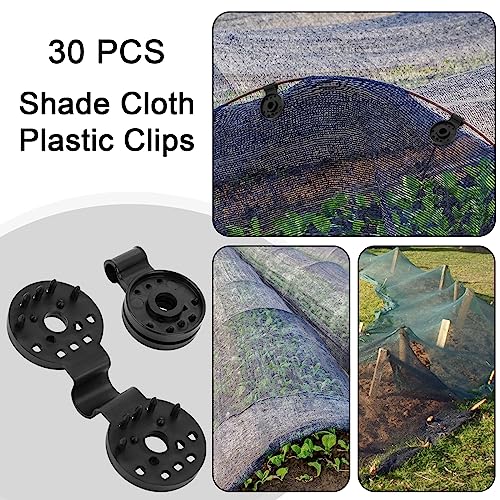 Grevosea 30 Pieces Shade Cloth Plastic Clips, Shade Cloth Clips Sun Shade Clips Shade Cloth Heavy Duty Lock Grip Shade Netting Clips for Sun Shad