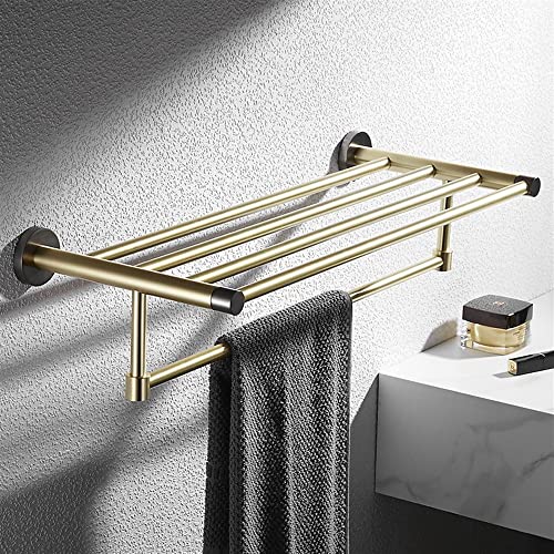 HIGOH Towel Racks,Bathroom Towel Rack Wall Mounted Towel Holder,Brass Bathroom Towel Holder,Bathroom Shelves Storage Rack Hardware