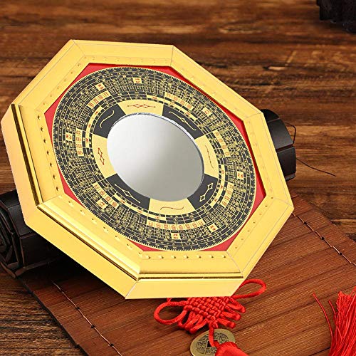 Pssopp Bagua Mirror, Traditional Chinese Feng Shui Mirror Convex Concave Mirror Exorcism Amulet Magic Mirror Protection Lucky Craft Art Taoism De