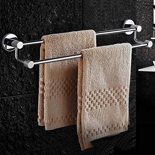 N/A Double Towel Bar Stainless Steel Bathroom Kitchen Towel Holder Dual Towel Rod Rustproof Wall Mount