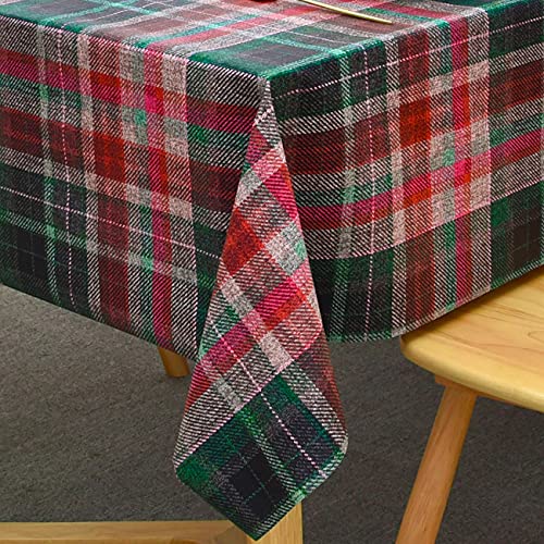 LOHASCASA Christmas Tablecloth Vinyl Oilcloth Tablecloth Small Rectangle Peva Vynle Wipeable PVC Waterproof Plastic Spill Proof Tablecloths Weigh