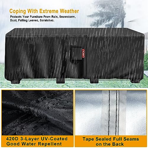 LXKCKJ Garden Furniture Covers Waterproof,420D Heavy Duty Fabric Outdoor Furniture Cover,Windproof, Anti-UV Rattan Cube Set Cover(180x120x74CM Bl