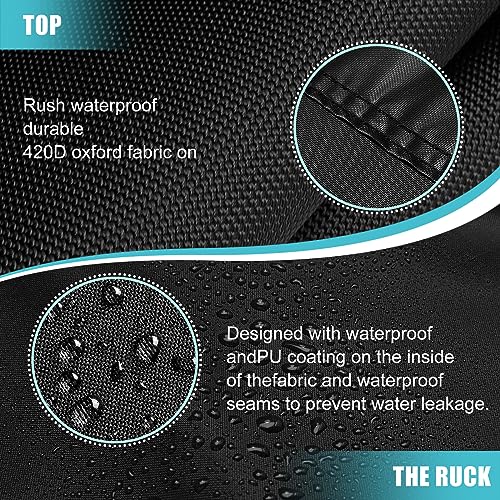 Kovshuiwe 4 Seat Garden Bench Cover Waterproof Oxford Fabric,Protective Cover for Garden Seat,Waterproof, Windproof, Heavy-duty,4200D Oxford Fabr