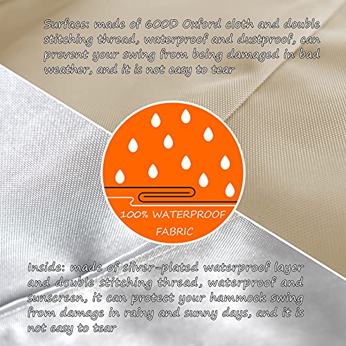 SOKINGCOVER Replaceable Swing Canopy, Khaki, Swing Ceiling Replacement Cover 168 x 120 x 18cm