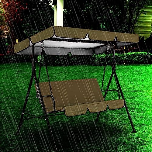 Rianpesn Outdoor Swing with Canopy, Replacement Canopy Swing for Patio 2-3 Seats, Waterproof Seat for Top Cover Outdoor Swing, Chair Covers
