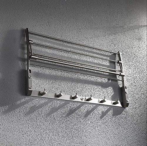 N/A Multifunctional Towel Rack- Bathroom Bath Towel Rack with Double Towel Bar Wall Mount Shelf Rustproof Stainless Steel Brushed Finish