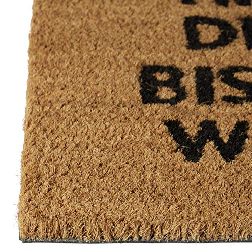 Relaxdays Natural Coconut Fibre Coir Doormat QUEEN German Welcome Mat w/ Anti-Slip Rubber PVC Underside, Brown