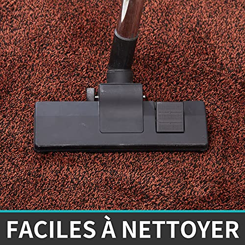 Cosy Home Door Mat 100% Polyester TPR Machine Washable Bath Mat 100 x 60 cm, Burgundy