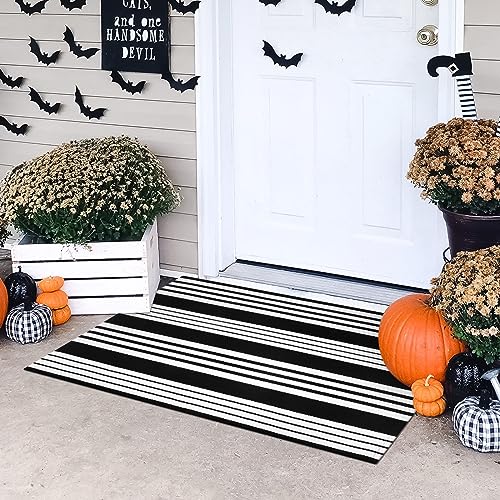 OJIA Front Door Mat 24'' x 35'' Fall Door Mats Outdoor Cotton Hand-Woven Indoor/Outdoor Small Area Rug Fall Welcome Mat for Front Porch/Home Entr