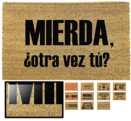 LucaHome Natural Coconut Door Mat 70 x 40 with Non-Slip Base, Coconut Door Mat Funny Lemonade, Absorbent Door Mat Entrance Home, Ideal for Outdoo