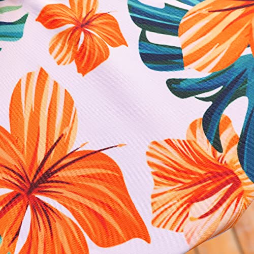 Eternal Beauty 152x213cm Recatngle Palm Leaf Indoor Outdoor Splashproof Tablecloth with Umbrella Hole and Zipper for Patio Garden Party and BBQ(6