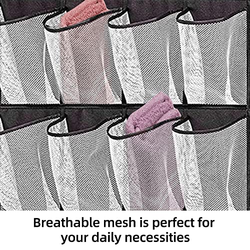 NEUSID 24 Pockets Large Black Pockets Over the Door Shoe Storage Organiser, Back of the Door Shoe Rack Wardrobe Shoe Rack, Hanging Shoe Holder fo