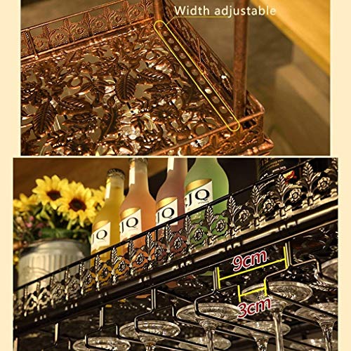 PIBM Industrial Vintage Wine Rack, Bar Floating Hanging Shelf, Retro Upside down Stemware Goblet Wine Glass Holder,Restaurant Tableware Bottle St