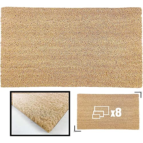 LucaHome Natural Coconut Doormat, 70 x 40 cm, with Non-Slip Backing, Smooth Coconut Mat, Absorbent, Ideal for Exterior Doors or Hallways