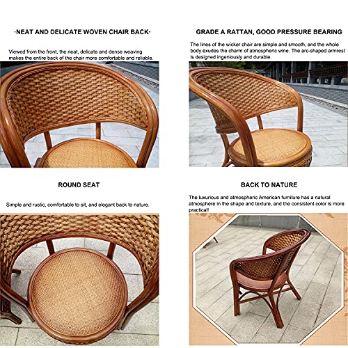 JHKGY Outdoor Club Chairs, Rattan Garden Chairs,Patio Balcony Furniture Dining Seats,All-Weather Wicker Chair,Outdoor Dining Chair for outside Pa